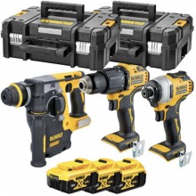 DeWALT DCK377P3T Aku sada nářadí (DCD708+DCF809+DCH273+18V/3x5,0Ah) 2xTstak